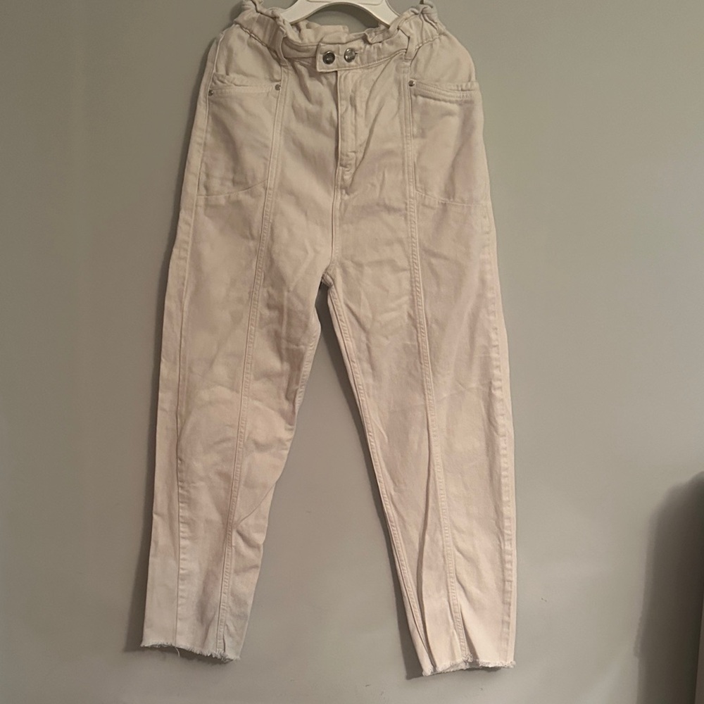 Zara Cream High-Waisted Pants - Preloved